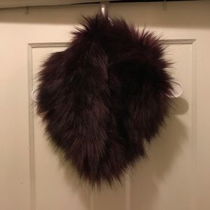Maroon fur infinity scarf
